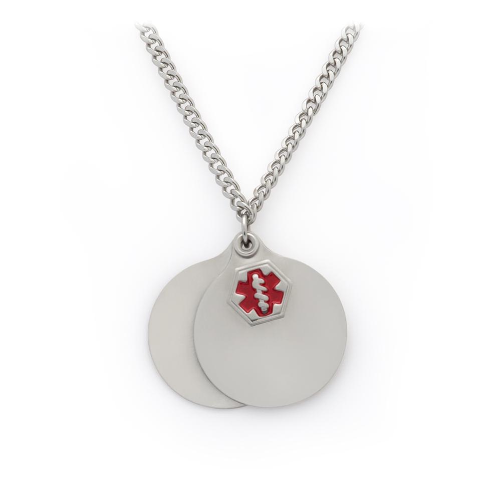 Medilog ID Stainless Steel 26" Necklace with Round Pendants