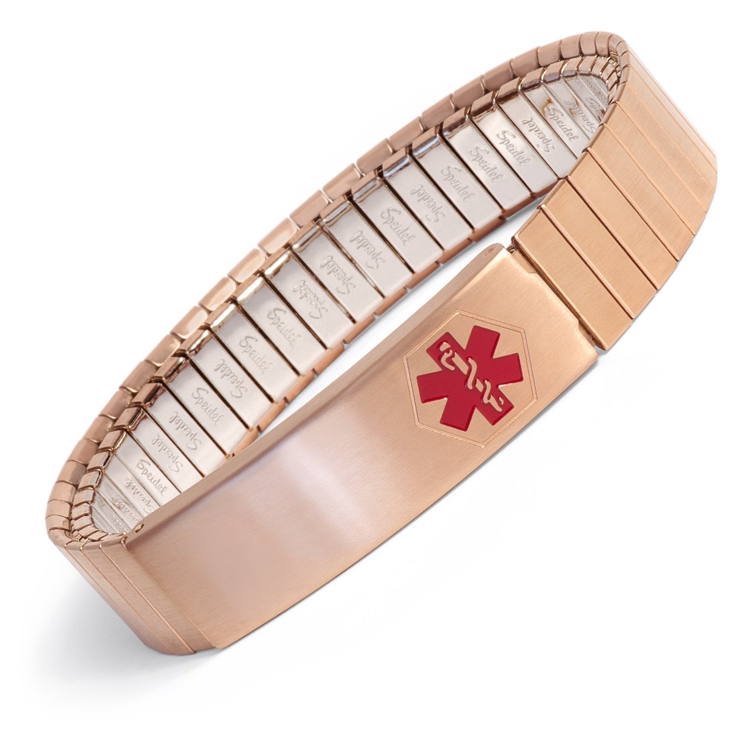 Men's Silver Tone Stainless Steel Medilog ID Bracelet with Compartment Plaque & Expansion Band