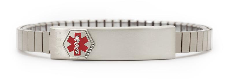 Ladies' Stainless Steel Medilog ID Bracelet with Compartment Plaque & Expansion Band